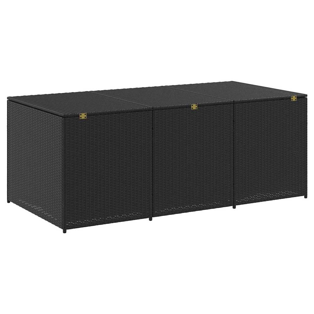 Tuinbox 180x90x70 cm poly rattan zwart is nu te koop bij PeponiXL, paradijselijk wonen!