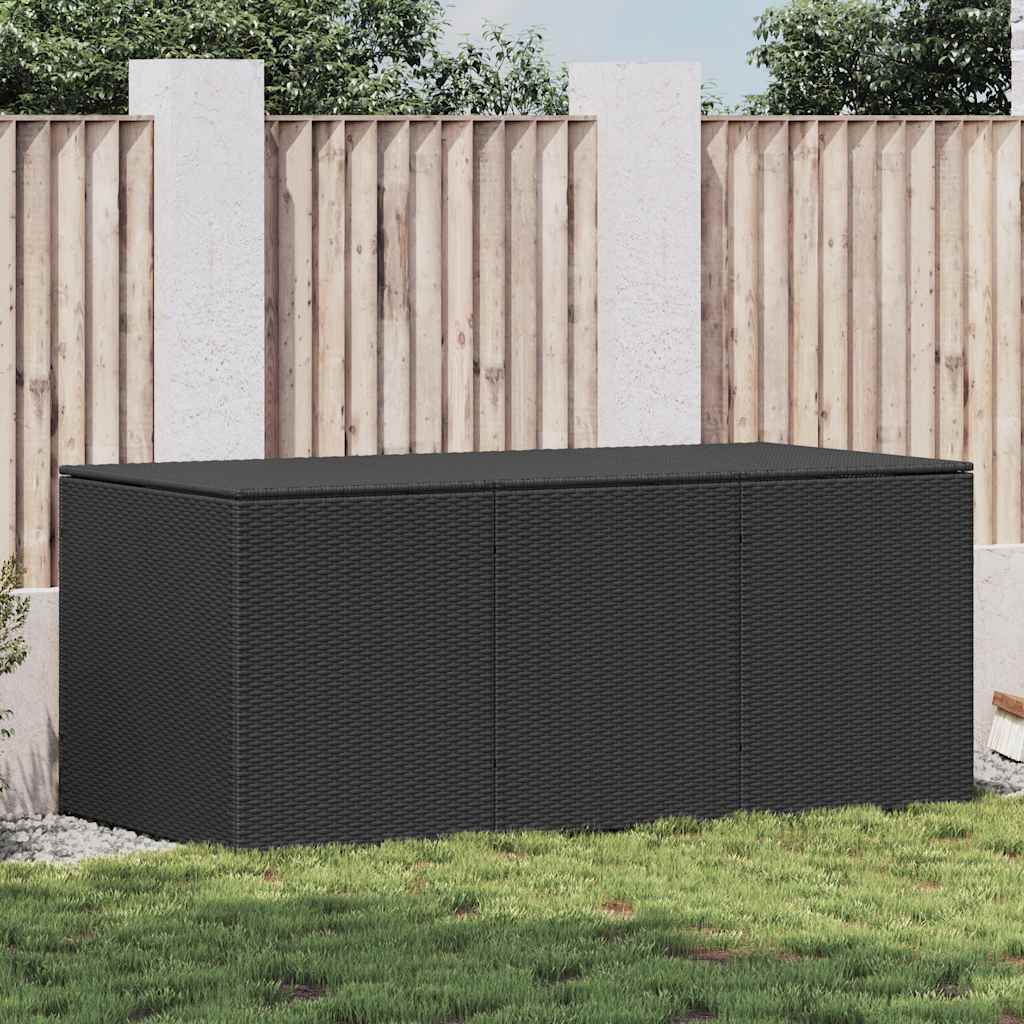 Tuinbox 180x90x70 cm poly rattan zwart is nu te koop bij PeponiXL, paradijselijk wonen!