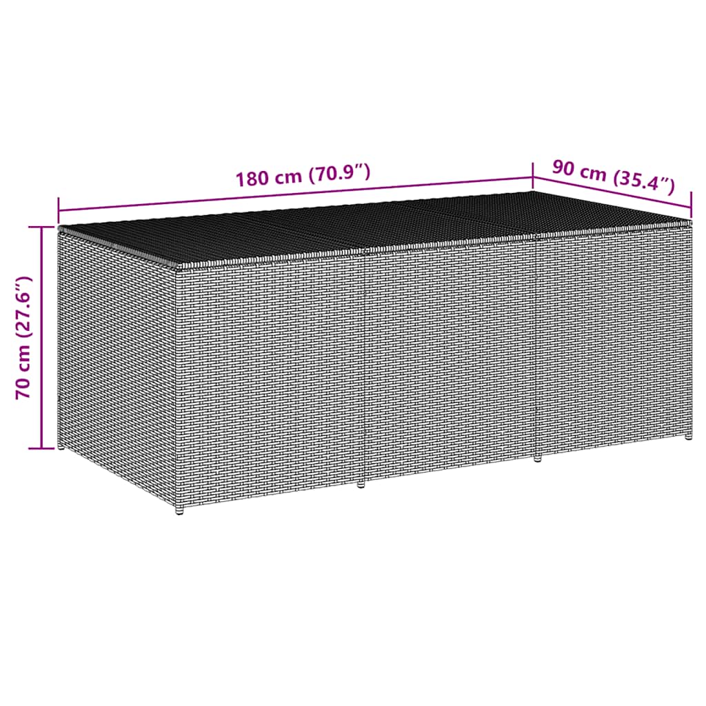 Tuinbox 180x90x70 cm poly rattan bruin is nu te koop bij PeponiXL, paradijselijk wonen!
