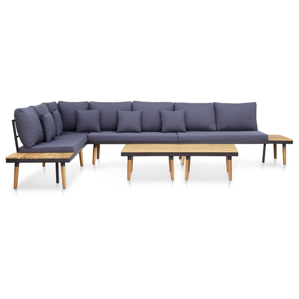 Loungeset 7-zits met kussens massief acaciahout bruin is nu te koop bij PeponiXL, paradijselijk wonen!