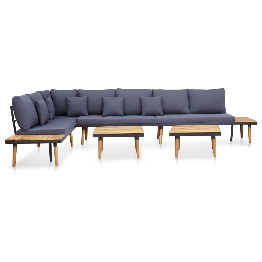 Loungeset 7-zits met kussens massief acaciahout bruin is nu te koop bij PeponiXL, paradijselijk wonen!