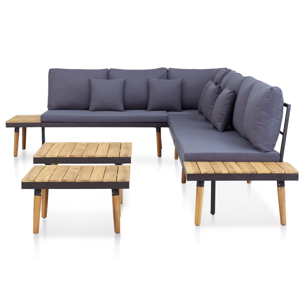 Loungeset 7-zits met kussens massief acaciahout bruin is nu te koop bij PeponiXL, paradijselijk wonen!