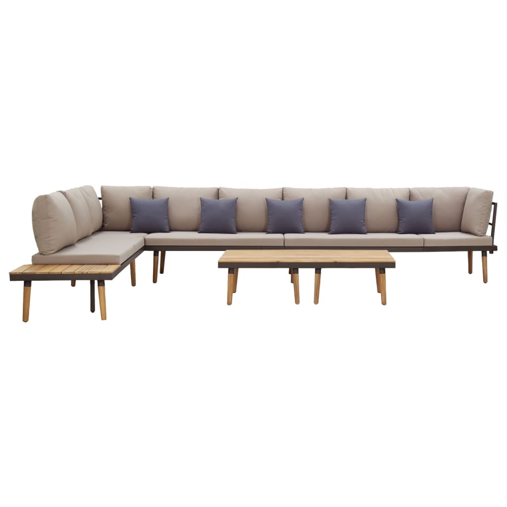 Loungeset 8-zits met kussens massief acaciahout is nu te koop bij PeponiXL, paradijselijk wonen!