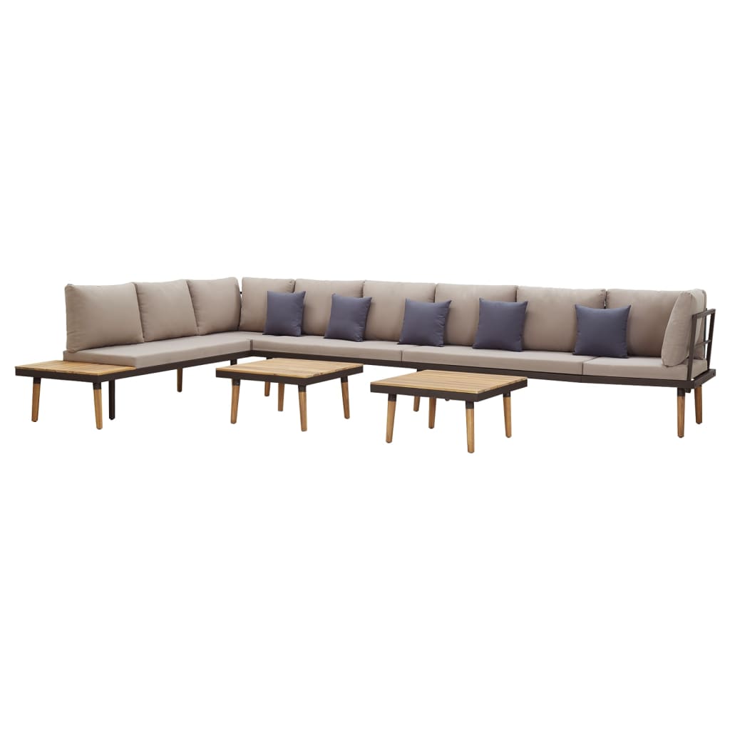 Loungeset 8-zits met kussens massief acaciahout is nu te koop bij PeponiXL, paradijselijk wonen!