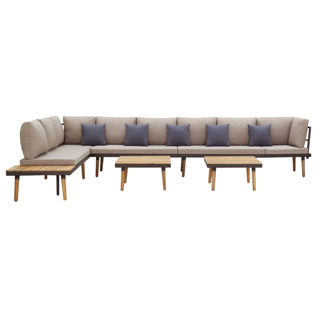 Loungeset 8-zits met kussens massief acaciahout is nu te koop bij PeponiXL, paradijselijk wonen!