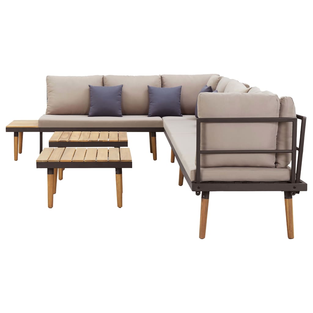 Loungeset 8-zits met kussens massief acaciahout is nu te koop bij PeponiXL, paradijselijk wonen!