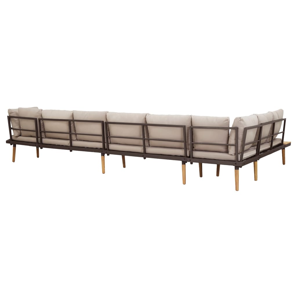 Loungeset 8-zits met kussens massief acaciahout is nu te koop bij PeponiXL, paradijselijk wonen!