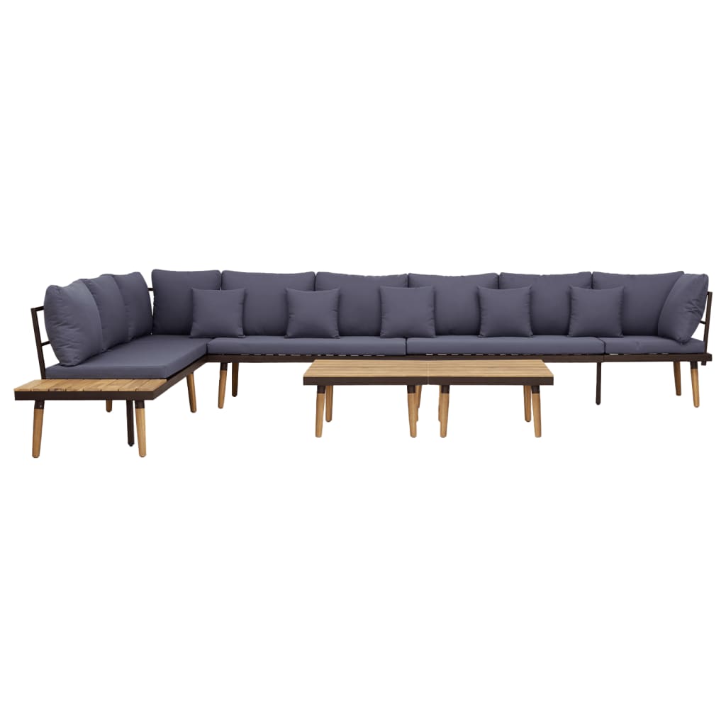 Loungeset 8-zits met kussens massief acaciahout is nu te koop bij PeponiXL, paradijselijk wonen!