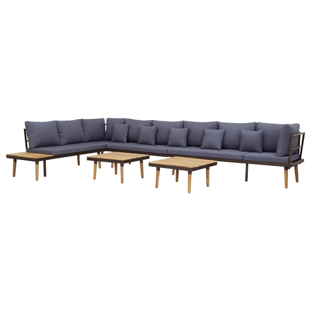 Loungeset 8-zits met kussens massief acaciahout is nu te koop bij PeponiXL, paradijselijk wonen!