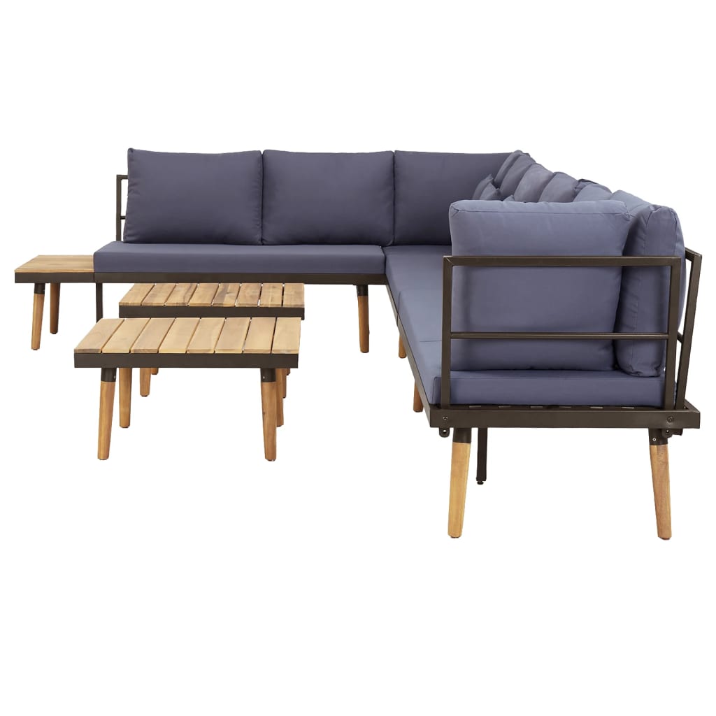 Loungeset 8-zits met kussens massief acaciahout is nu te koop bij PeponiXL, paradijselijk wonen!