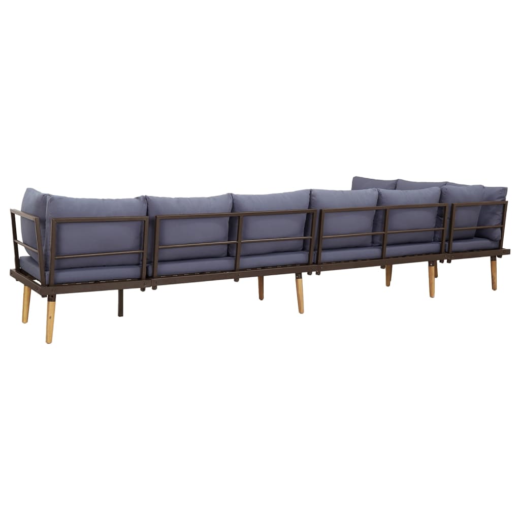 Loungeset 8-zits met kussens massief acaciahout is nu te koop bij PeponiXL, paradijselijk wonen!