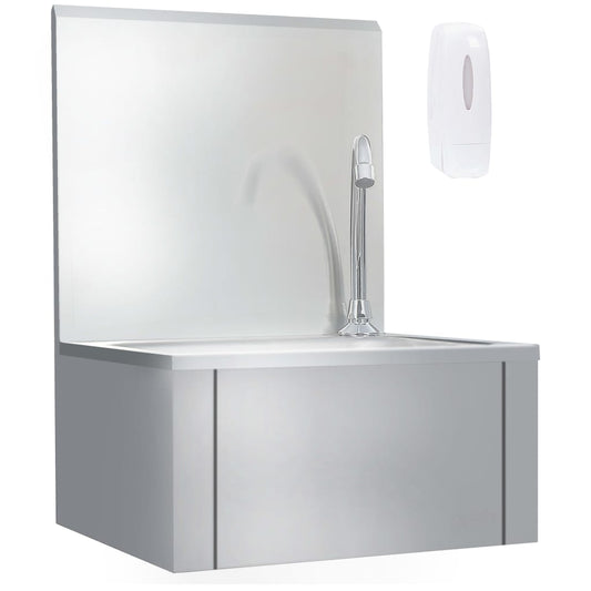 Wasbak met kraan en zeepdispenser roestvrij staal is nu te koop bij PeponiXL, paradijselijk wonen!