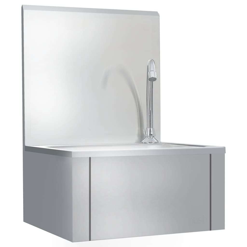 Wasbak met kraan en zeepdispenser roestvrij staal is nu te koop bij PeponiXL, paradijselijk wonen!