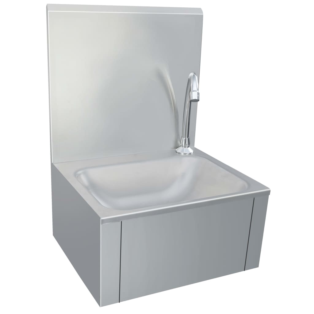 Wasbak met kraan en zeepdispenser roestvrij staal is nu te koop bij PeponiXL, paradijselijk wonen!