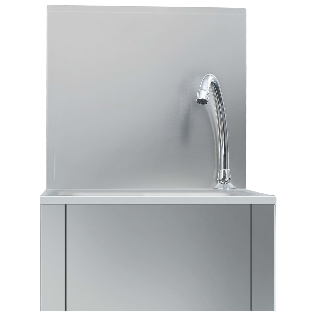 Wasbak met kraan en zeepdispenser roestvrij staal is nu te koop bij PeponiXL, paradijselijk wonen!