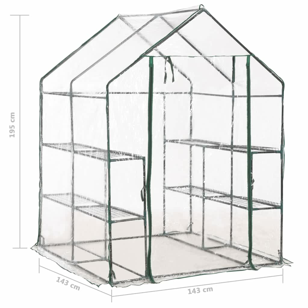 Tuinkas met 8 schappen 143x143x195 cm is nu te koop bij PeponiXL, paradijselijk wonen!