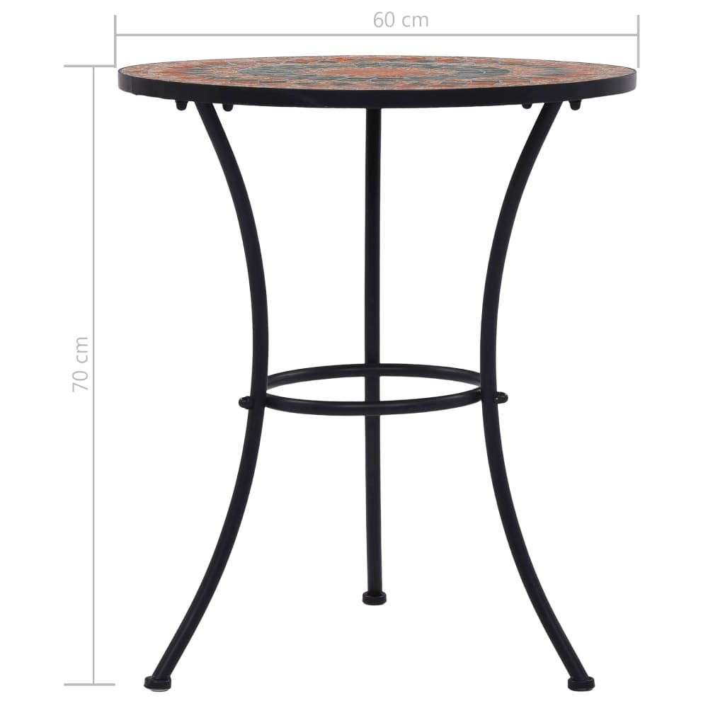 Bistrotafel mozaïek 60 cm keramiek oranje en grijs is nu te koop bij PeponiXL, paradijselijk wonen!