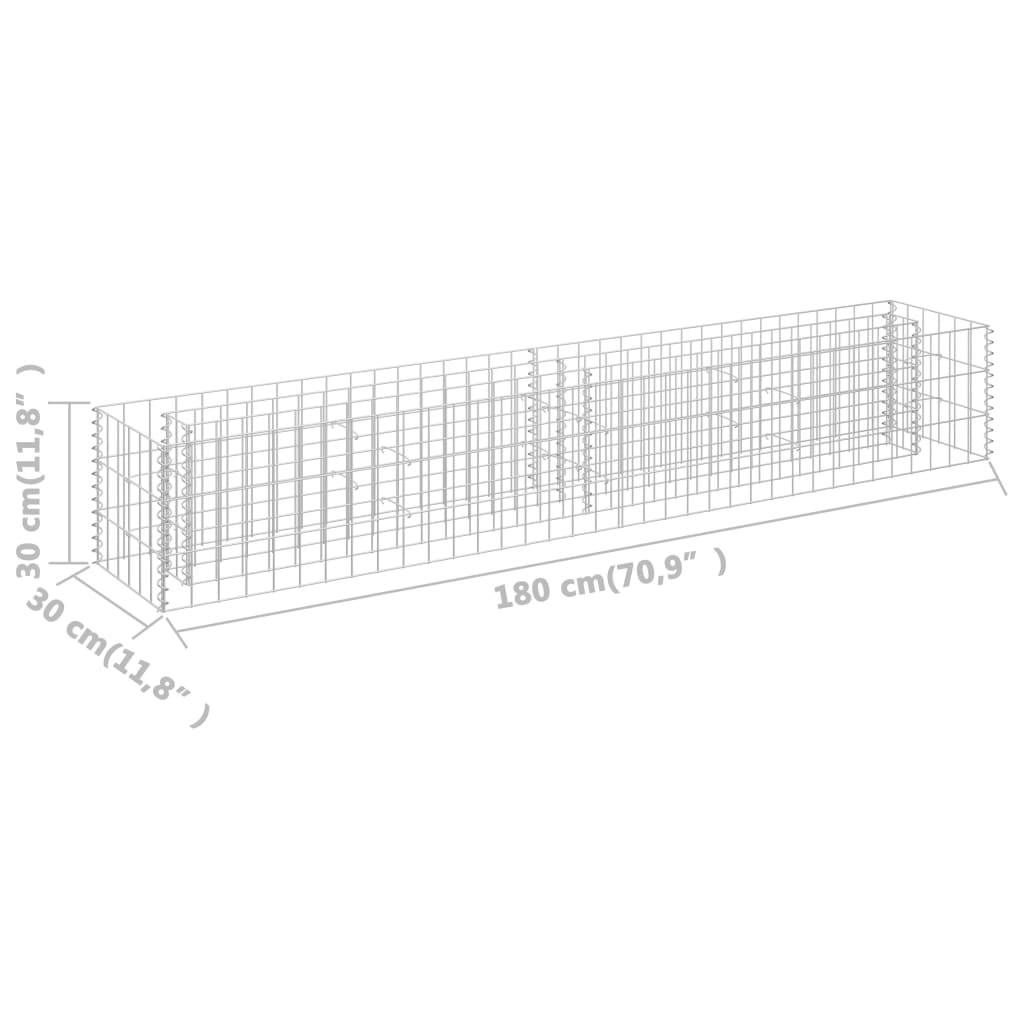 Gabion plantenbak verhoogd 180x30x30 cm gegalvaniseerd staal is nu te koop bij PeponiXL, paradijselijk wonen!
