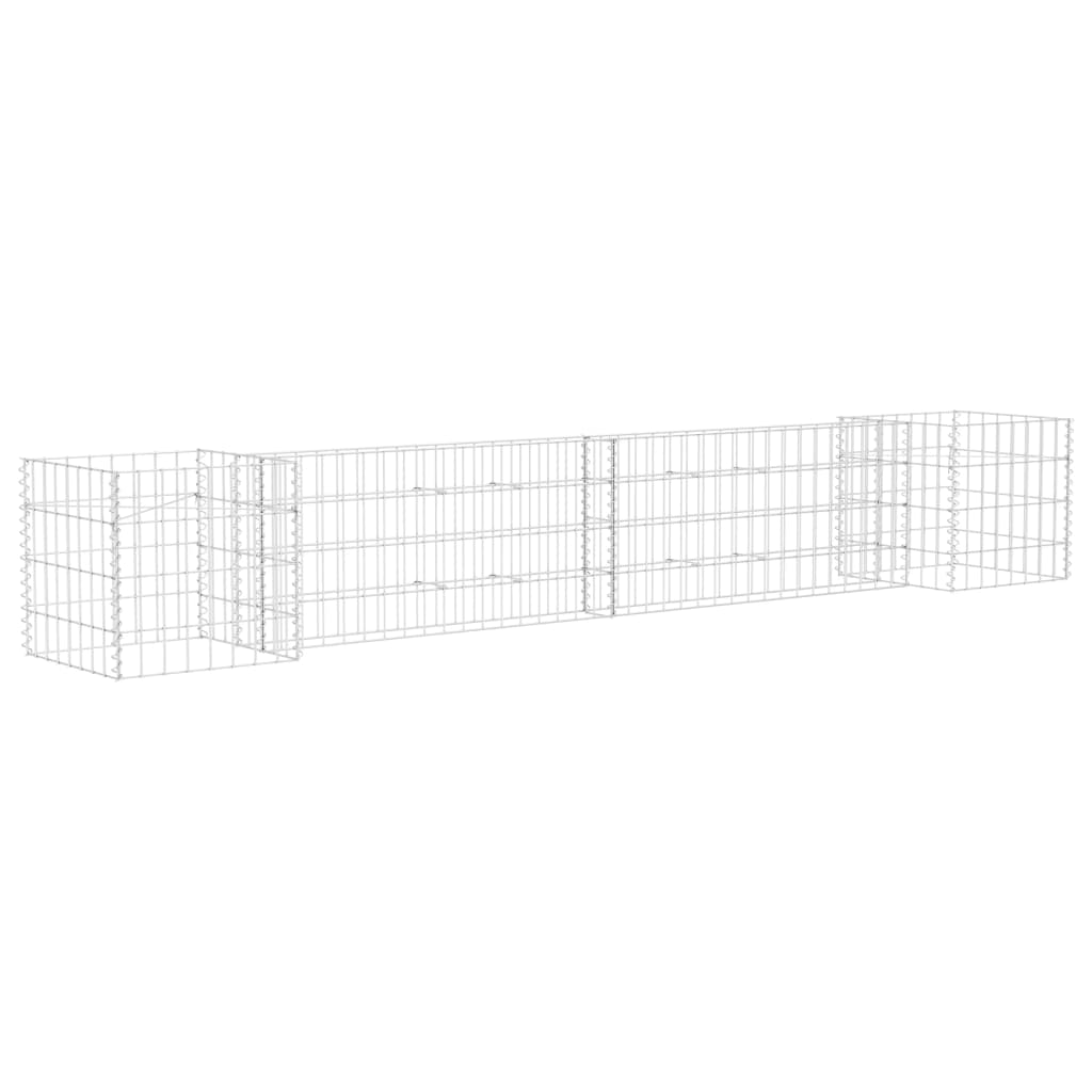 Gabion plantenbak H-vormig 260x40x40 cm staaldraad is nu te koop bij PeponiXL, paradijselijk wonen!