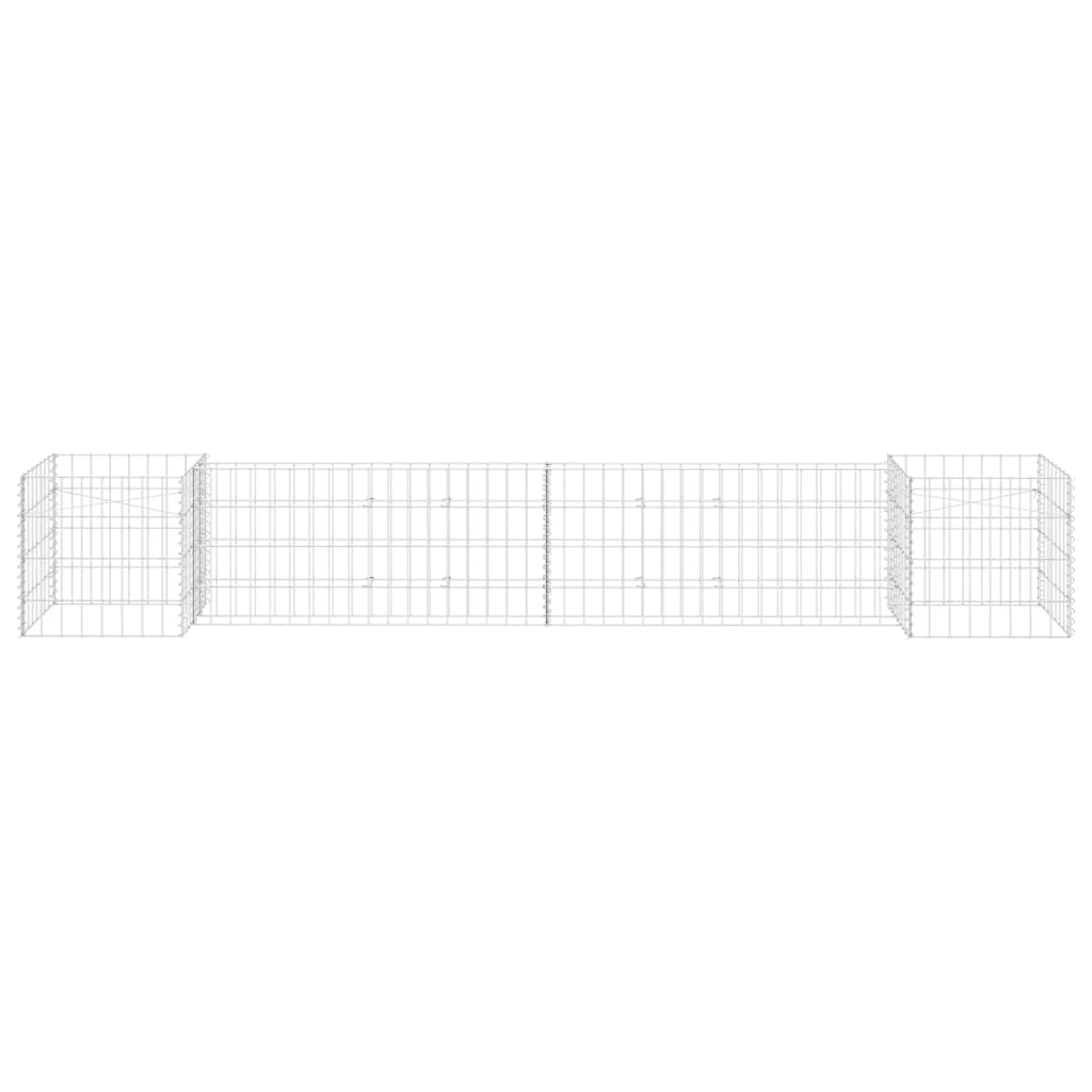 Gabion plantenbak H-vormig 260x40x40 cm staaldraad is nu te koop bij PeponiXL, paradijselijk wonen!