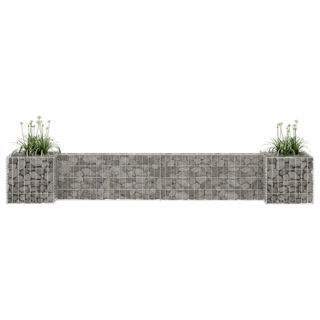 Gabion plantenbak H-vormig 260x40x40 cm staaldraad is nu te koop bij PeponiXL, paradijselijk wonen!