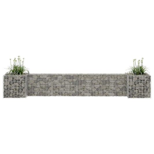 Gabion plantenbak H-vormig 260x40x40 cm staaldraad is nu te koop bij PeponiXL, paradijselijk wonen!