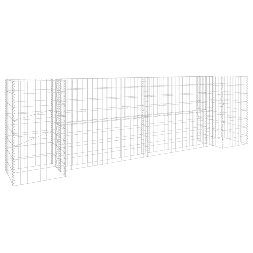 Gabion plantenbak H-vormig 260x40x80 cm staaldraad is nu te koop bij PeponiXL, paradijselijk wonen!