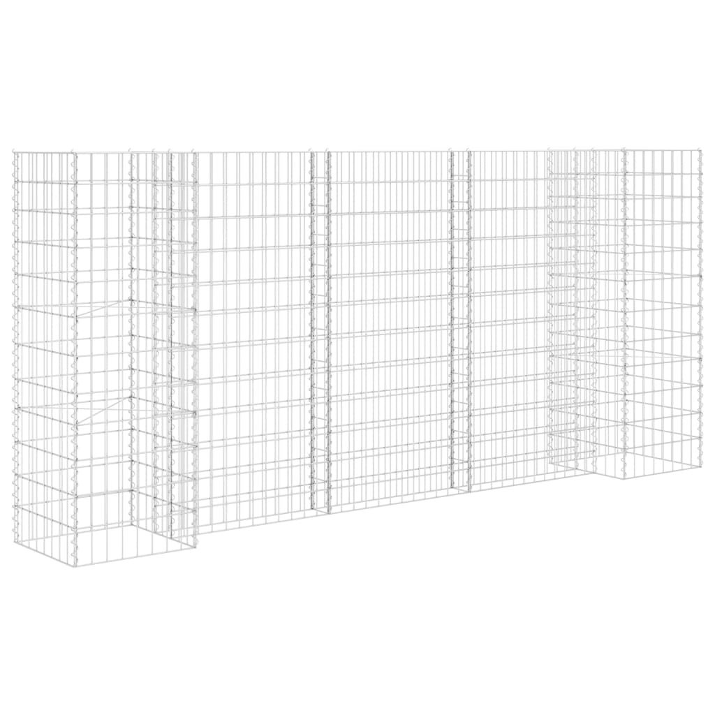 Gabion plantenbak H-vormig 260x40x120 cm staaldraad is nu te koop bij PeponiXL, paradijselijk wonen!