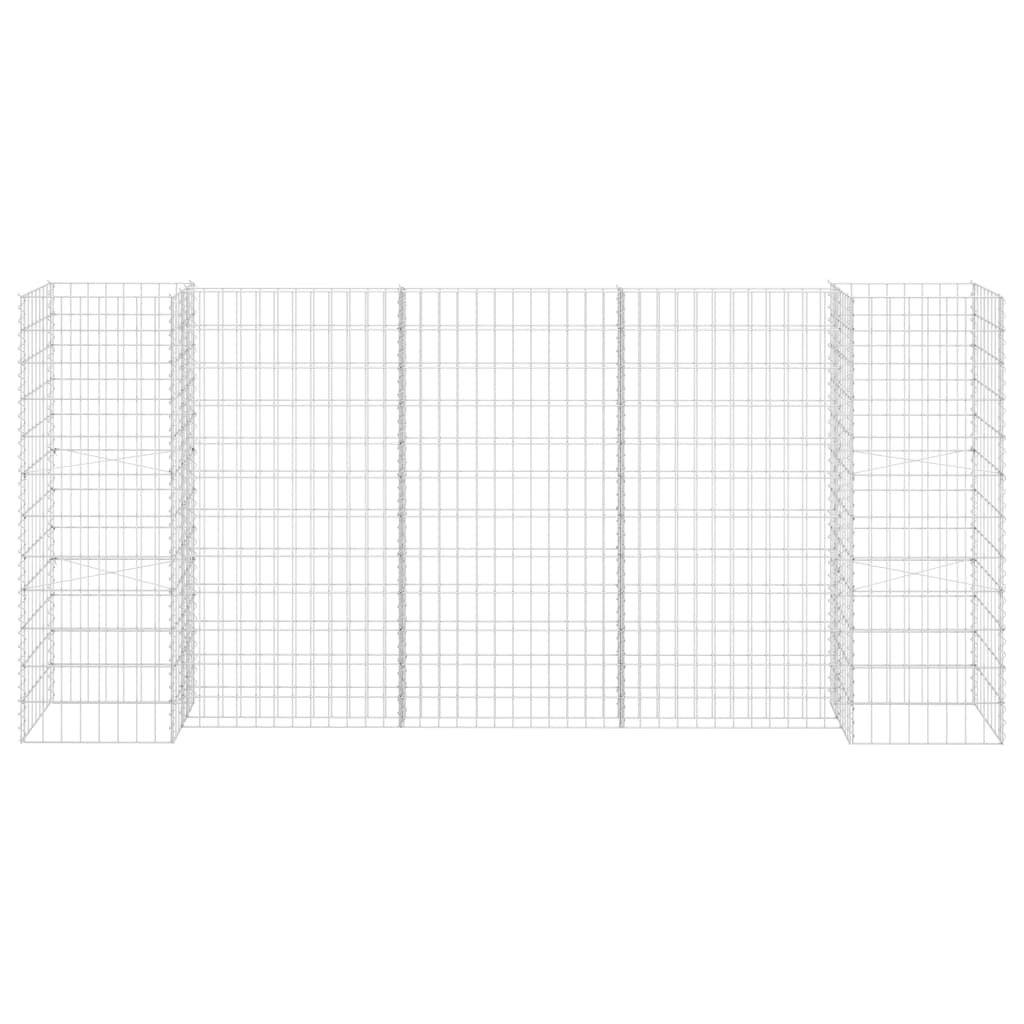 Gabion plantenbak H-vormig 260x40x120 cm staaldraad is nu te koop bij PeponiXL, paradijselijk wonen!