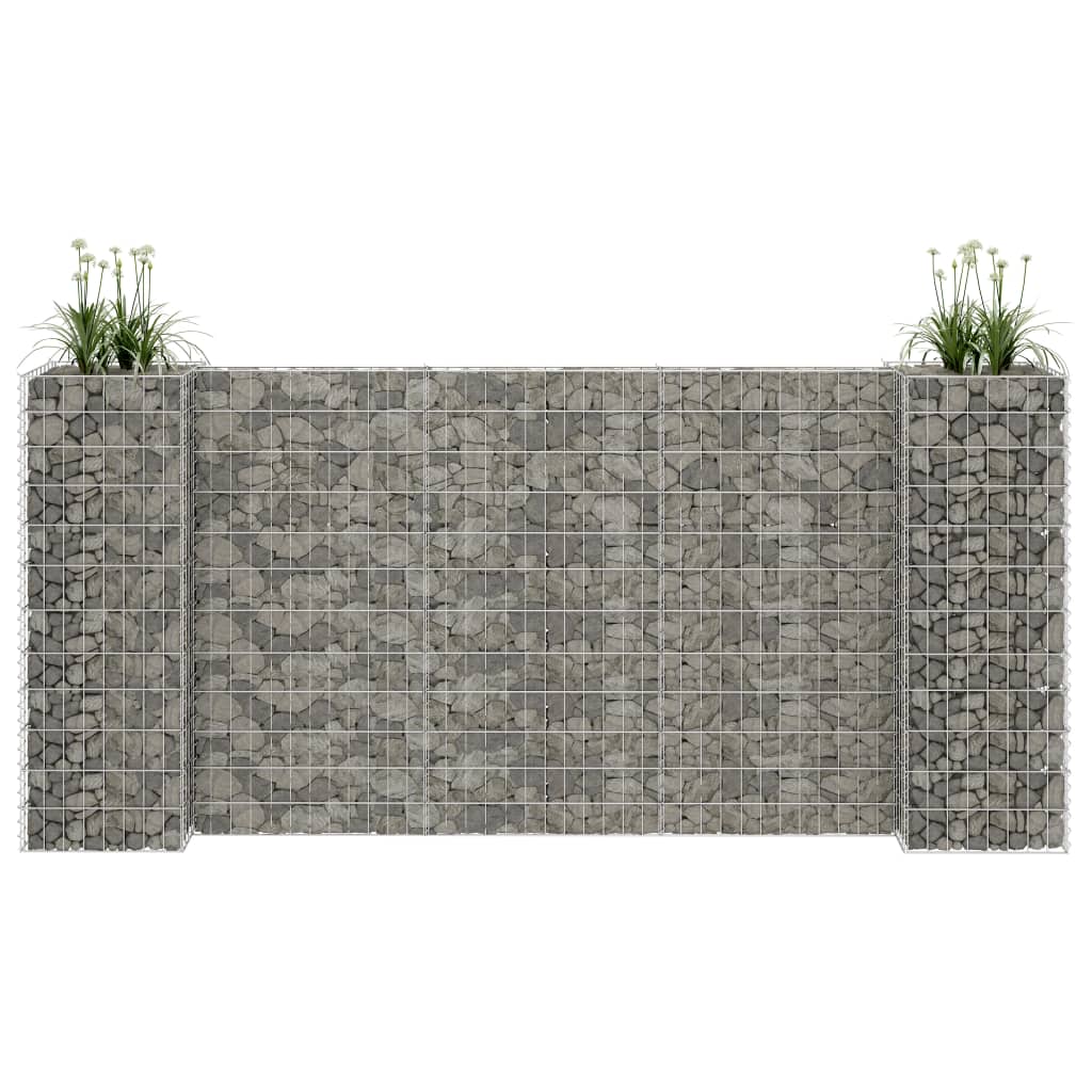 Gabion plantenbak H-vormig 260x40x120 cm staaldraad is nu te koop bij PeponiXL, paradijselijk wonen!