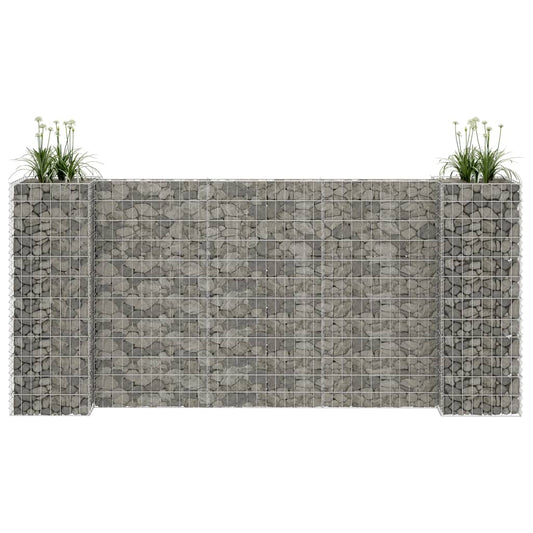 Gabion plantenbak H-vormig 260x40x120 cm staaldraad is nu te koop bij PeponiXL, paradijselijk wonen!