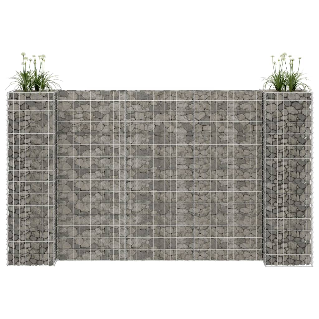Gabion plantenbak H-vormig 260x40x150 cm staaldraad is nu te koop bij PeponiXL, paradijselijk wonen!