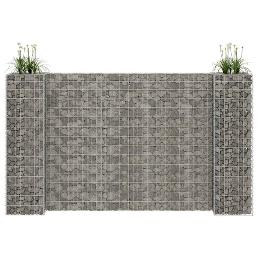Gabion plantenbak H-vormig 260x40x150 cm staaldraad is nu te koop bij PeponiXL, paradijselijk wonen!