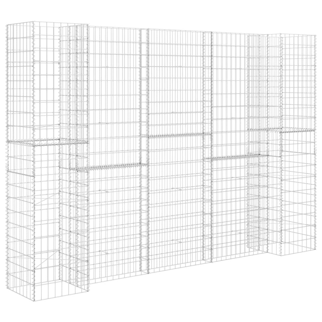 Gabion plantenbak H-vormig 260x40x180 cm staaldraad is nu te koop bij PeponiXL, paradijselijk wonen!