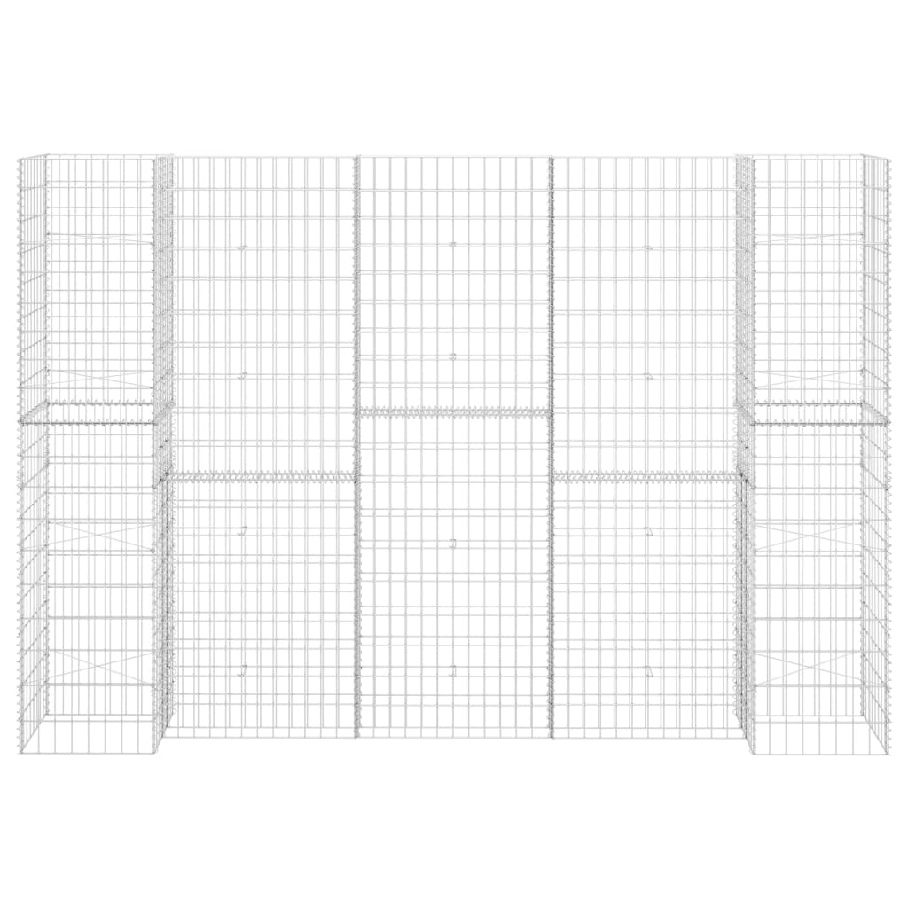 Gabion plantenbak H-vormig 260x40x180 cm staaldraad is nu te koop bij PeponiXL, paradijselijk wonen!