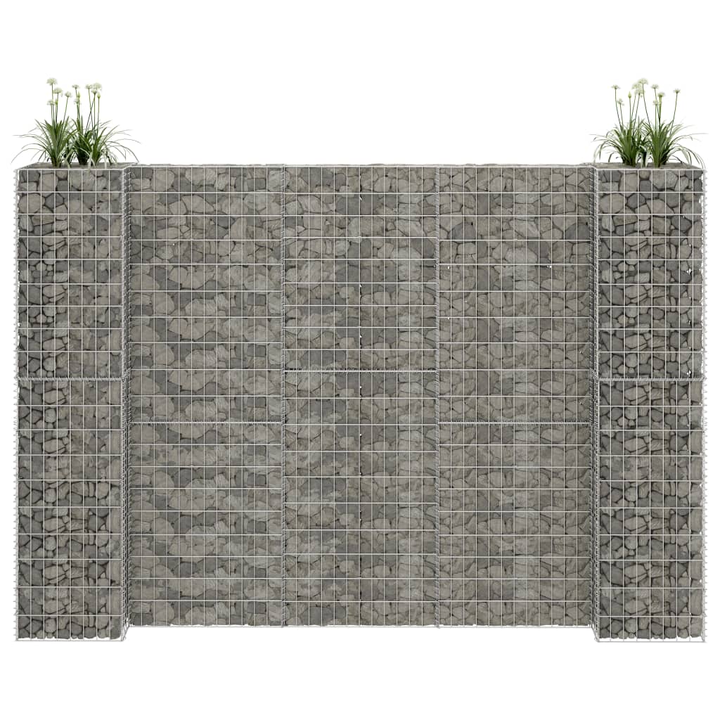 Gabion plantenbak H-vormig 260x40x180 cm staaldraad is nu te koop bij PeponiXL, paradijselijk wonen!