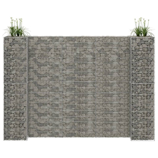 Gabion plantenbak H-vormig 260x40x180 cm staaldraad is nu te koop bij PeponiXL, paradijselijk wonen!