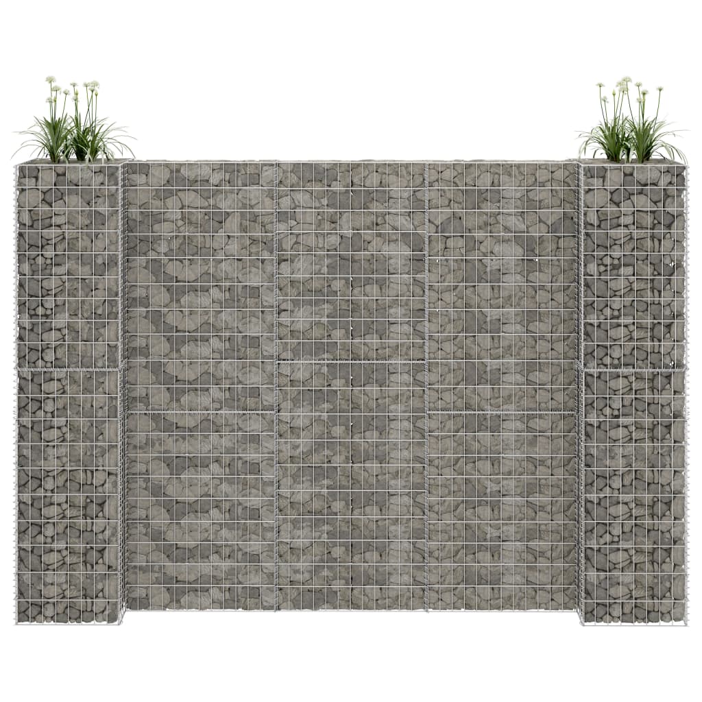 Gabion plantenbak H-vormig 260x40x200 cm staaldraad is nu te koop bij PeponiXL, paradijselijk wonen!