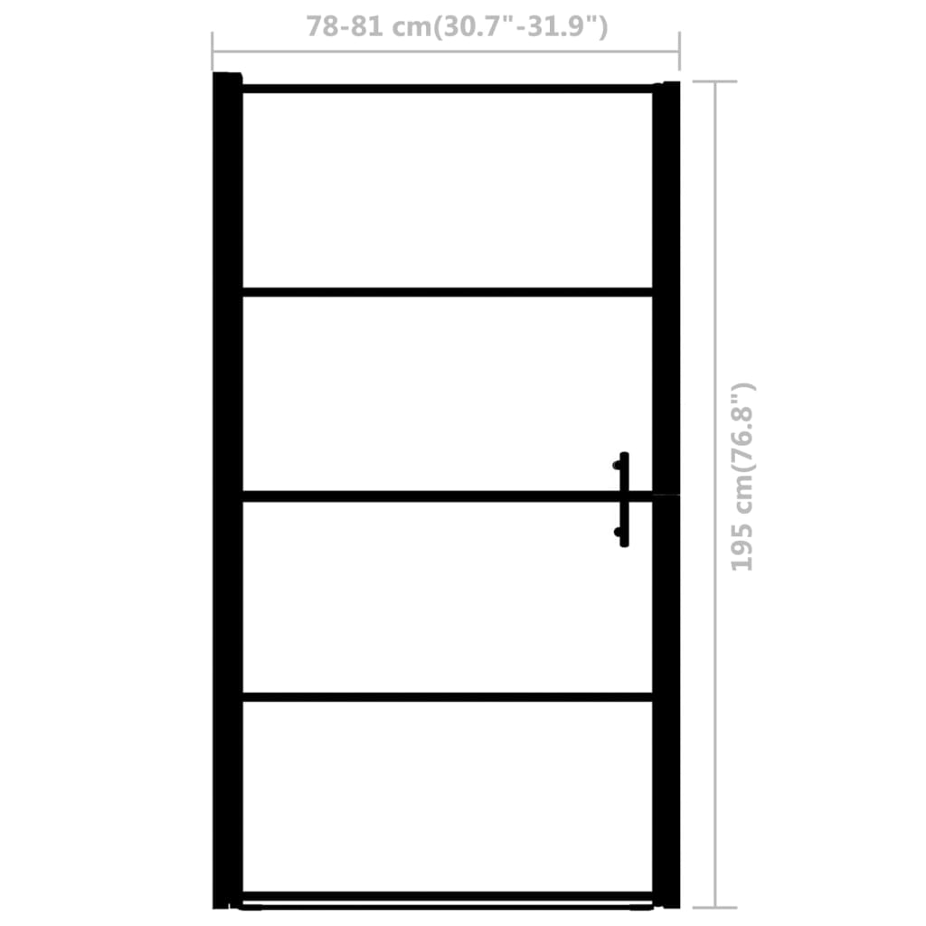 Douchedeur 81x195 cm gehard glas zwart is nu te koop bij PeponiXL, paradijselijk wonen!