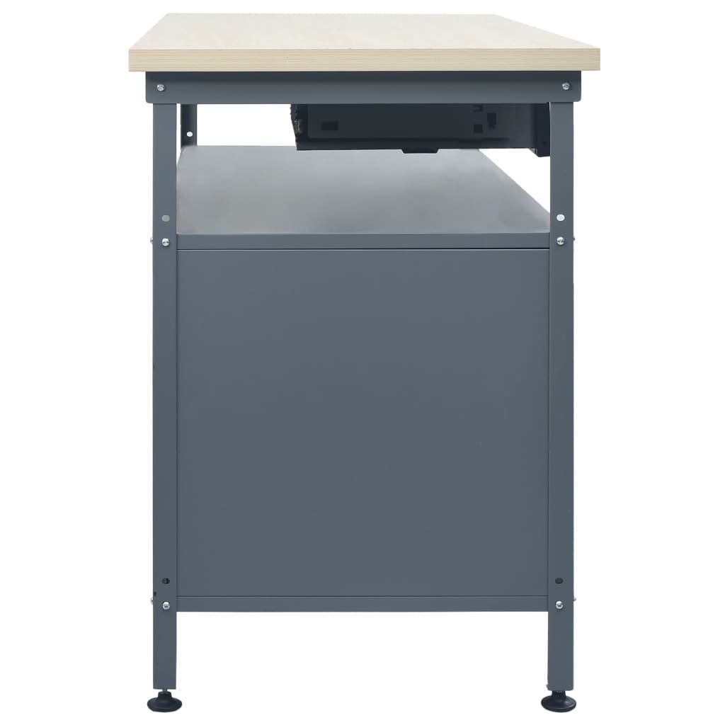 Werkbank 120x60x85 cm staal zwart is nu te koop bij PeponiXL, paradijselijk wonen!