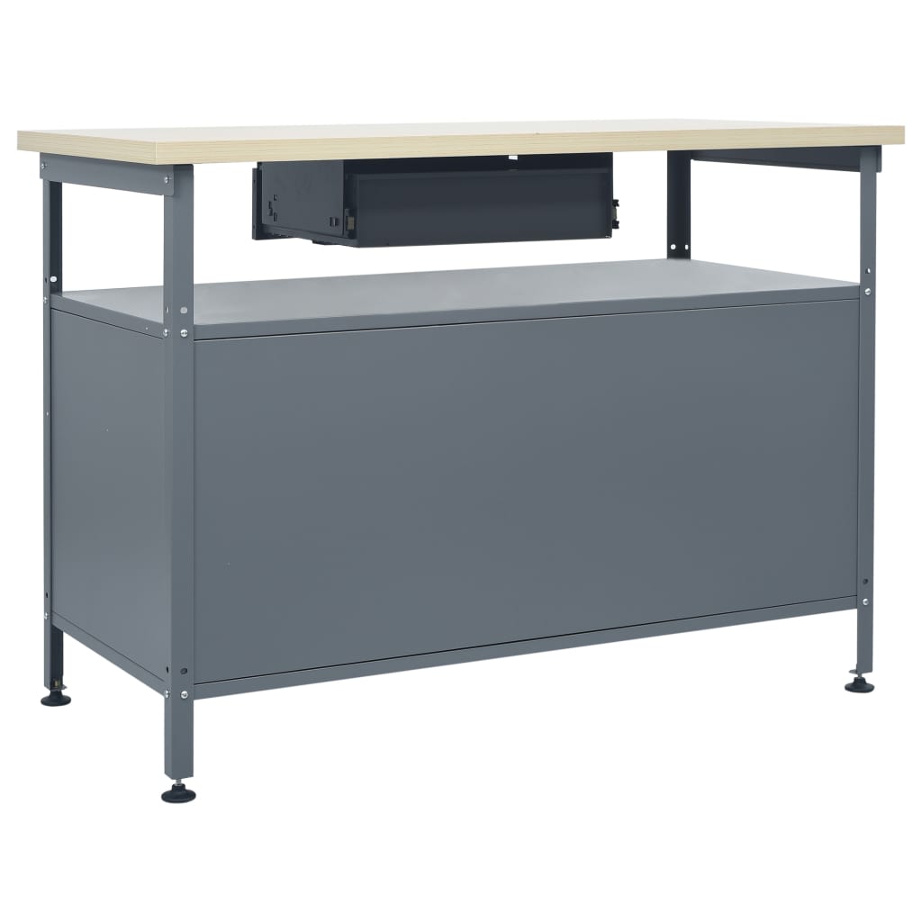 Werkbank 120x60x85 cm staal zwart is nu te koop bij PeponiXL, paradijselijk wonen!