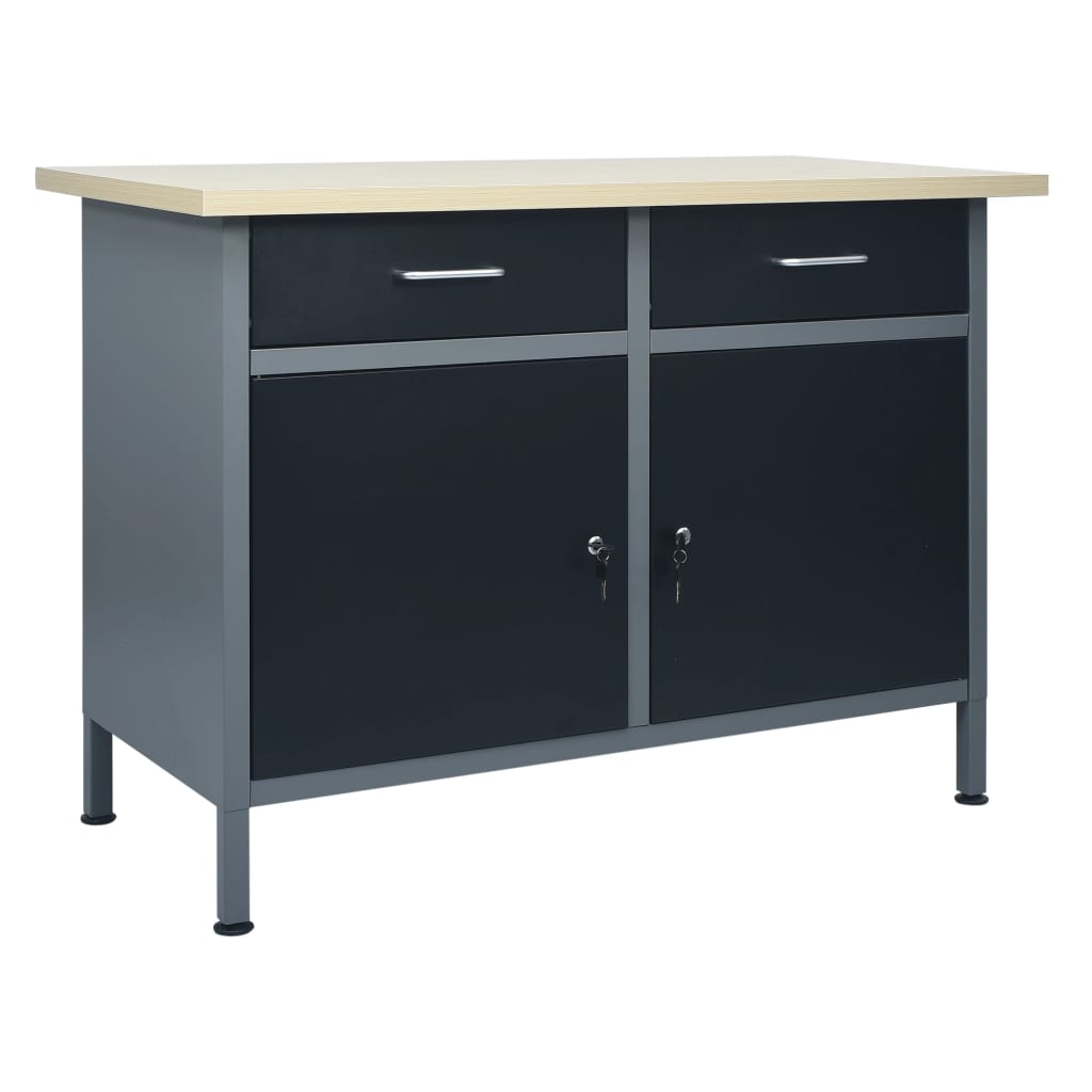 Werkbank 120x60x85 cm staal zwart is nu te koop bij PeponiXL, paradijselijk wonen!