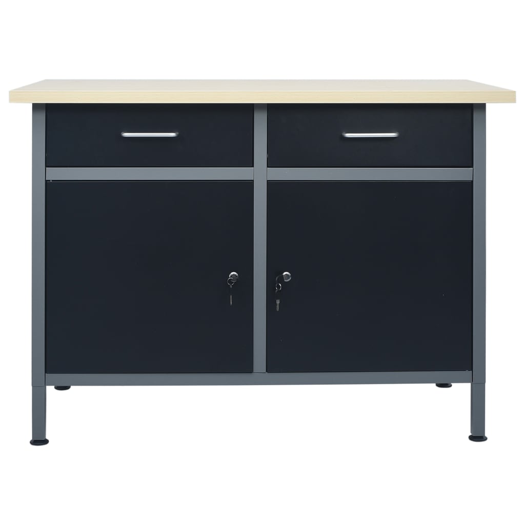 Werkbank 120x60x85 cm staal zwart is nu te koop bij PeponiXL, paradijselijk wonen!