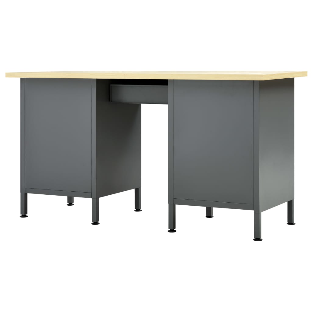 Werkbank 160x60x85 cm staal zwart is nu te koop bij PeponiXL, paradijselijk wonen!