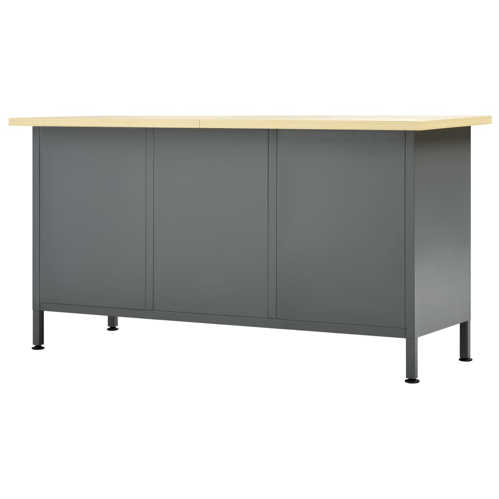 Werkbank 160x60x85 cm staal zwart is nu te koop bij PeponiXL, paradijselijk wonen!