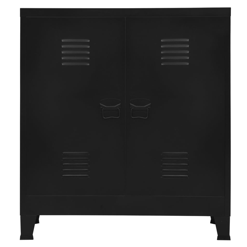 Opbergkast industrieel 90x40x100 cm staal zwart is nu te koop bij PeponiXL, paradijselijk wonen!