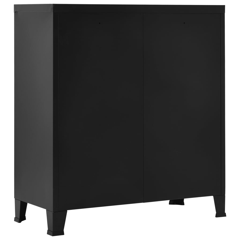 Opbergkast industrieel 90x40x100 cm staal zwart is nu te koop bij PeponiXL, paradijselijk wonen!