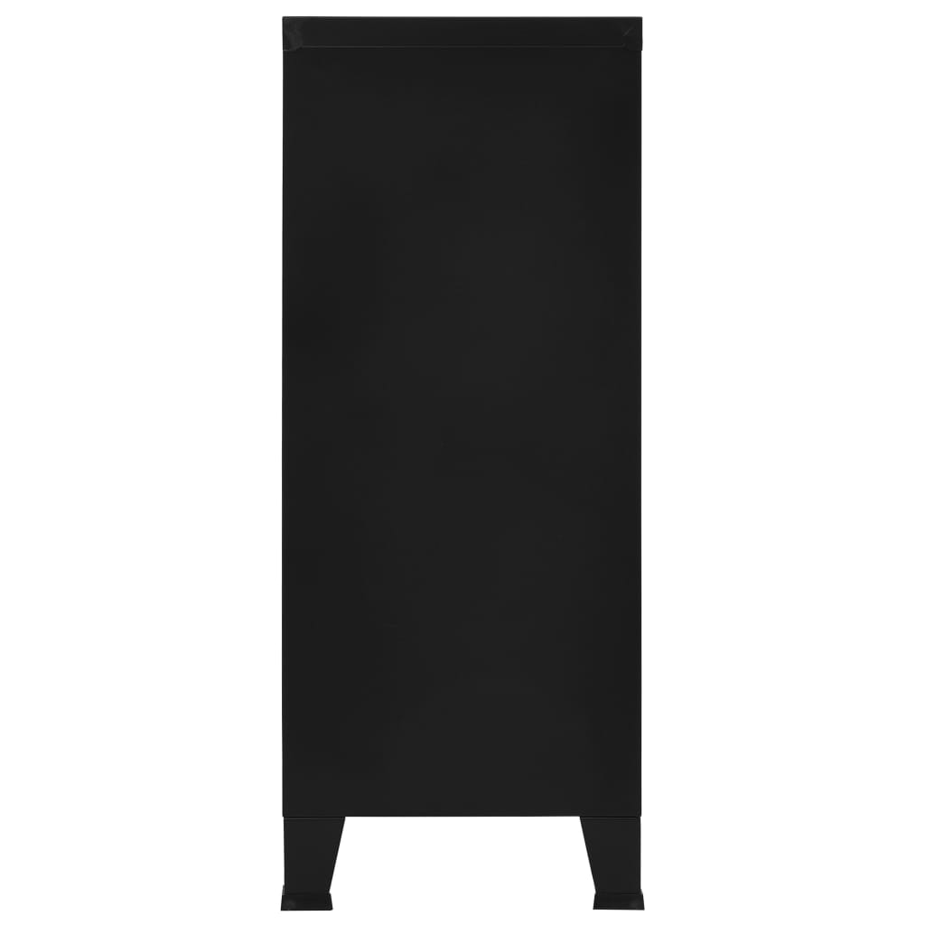Opbergkast industrieel 90x40x100 cm staal zwart is nu te koop bij PeponiXL, paradijselijk wonen!