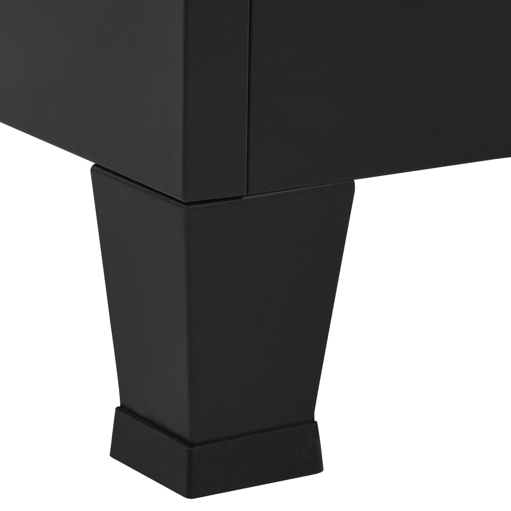 Opbergkast industrieel 90x40x100 cm staal zwart is nu te koop bij PeponiXL, paradijselijk wonen!