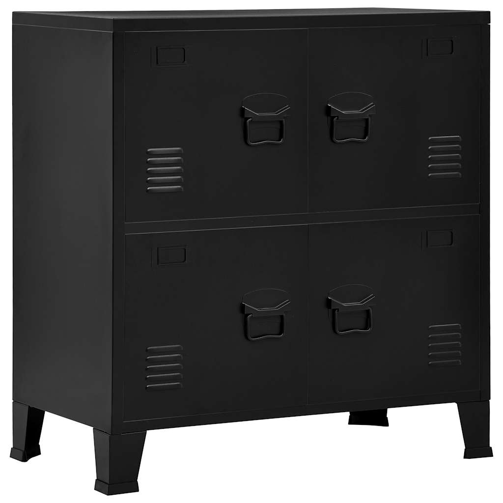 Opbergkast industrieel 75x40x80 cm staal zwart is nu te koop bij PeponiXL, paradijselijk wonen!